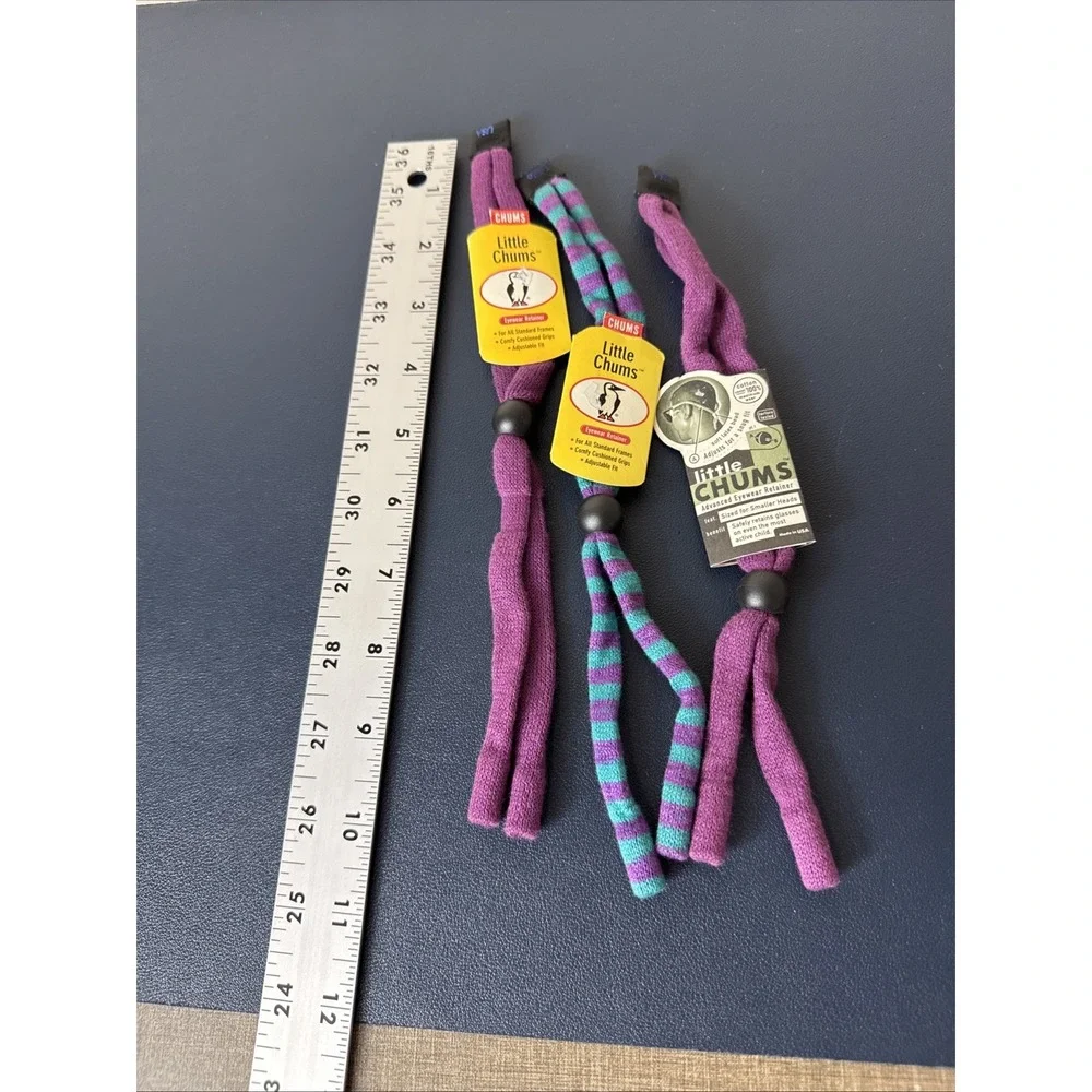 Chums LIttle Chums Eyeglasses Retainer Cord 3‎ Pack Blue Purple New 0847